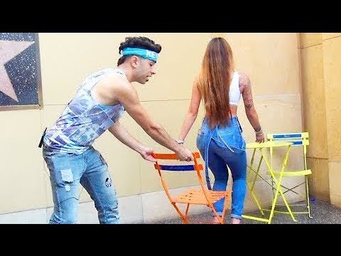 Chair Pulling Prank in Hollywood!